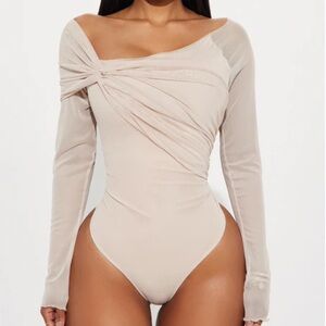 Fashion nova Odessa One Shoulder Bodysuit - Cream